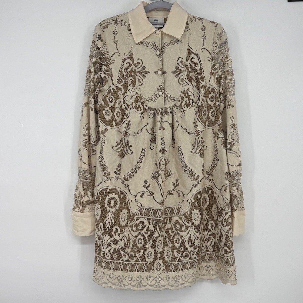 Anna Sui for Target Anniversary Lace Mini Shift Dress Cream‎ Tan XS